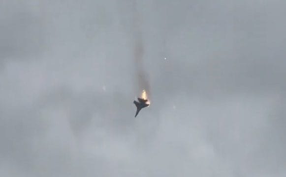 Russian jet explodes in fireball as it plunges into sea in Crimea