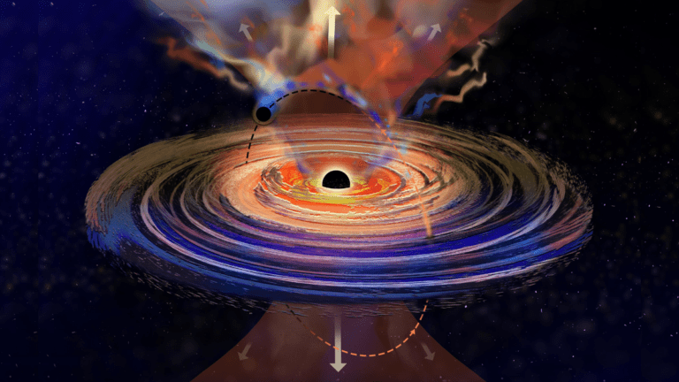 Supermassive black hole’s mysterious ‘hiccups’ likely caused by violent neighbor