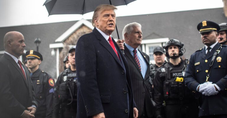 Trump attends wake for slain N.Y.P.D. officer.