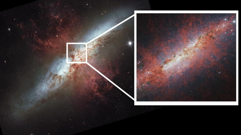 James Webb Space Telescope gets to the heart of a smoking starburst galaxy (images)